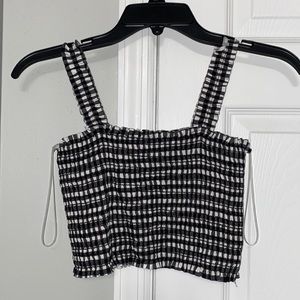 black and white plaid cropped tank